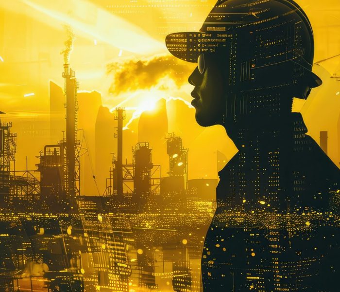 Oil and gas worker at an industrial plant